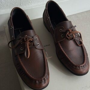 Black Suede Studios Boat Loafers